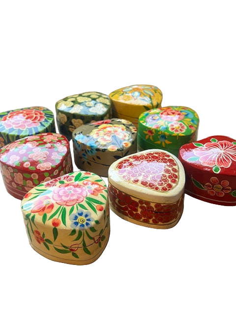 Paper Mache Heart Boxes