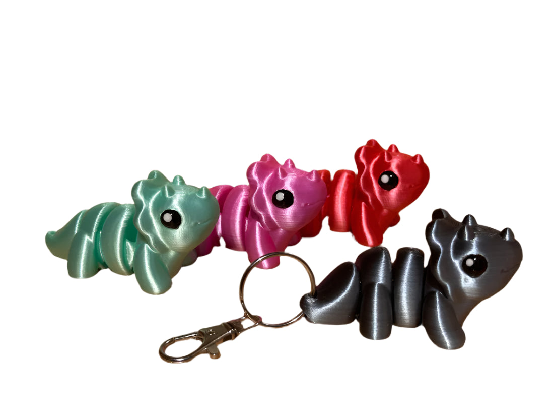 Baby Triceratops Keychain