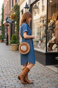 Round Leather Cross Body Bag