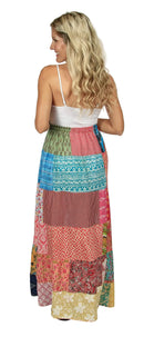 Long Cotton Patchwork Skirt