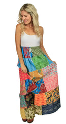 Long Cotton Patchwork Skirt