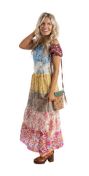 Patch Work Peasant Sleeve Festival Dress