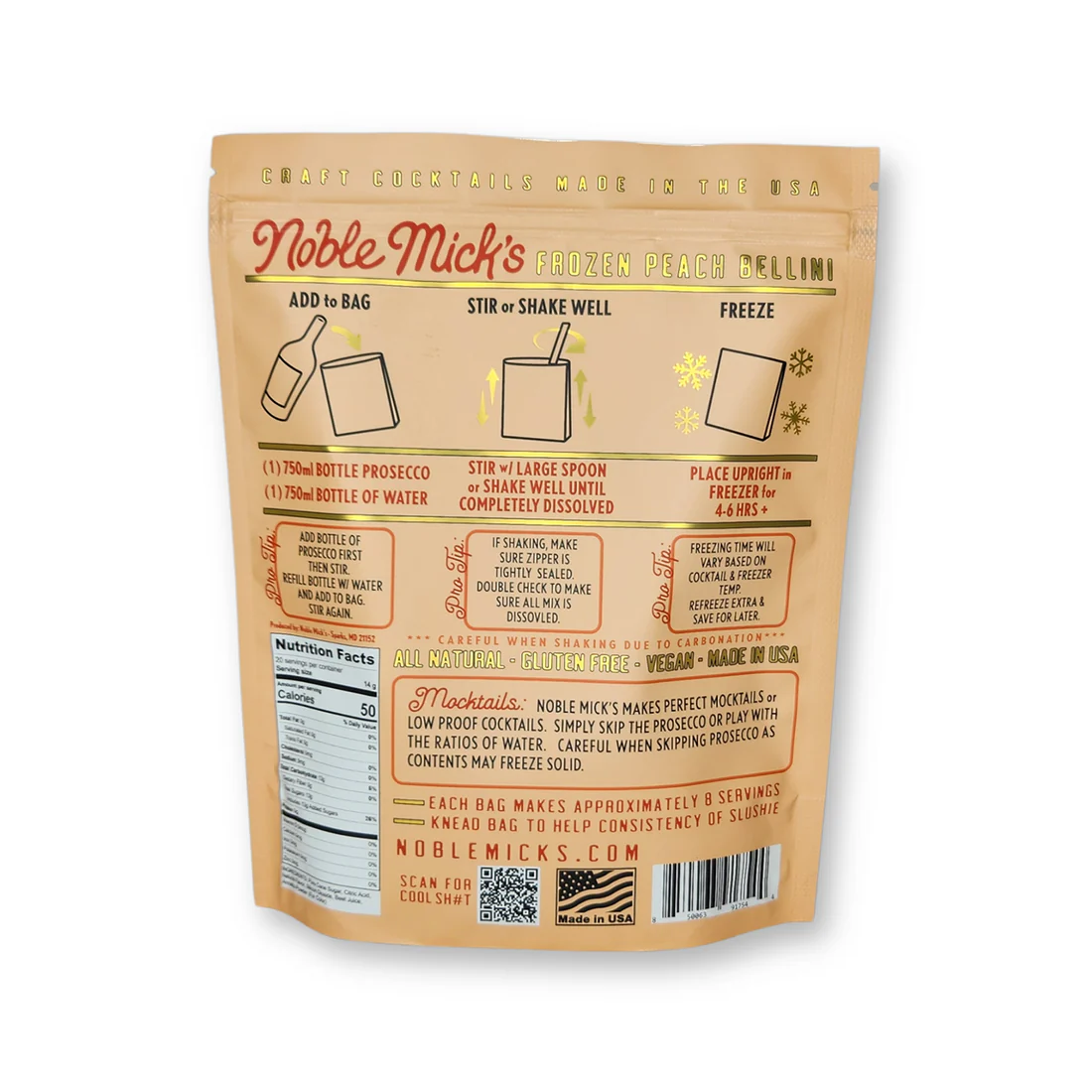 Noble Mick's Peach Bellini Frozen Cocktail Mix