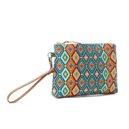 Peace & Serenity Blossoms Clutch Bag in Blue