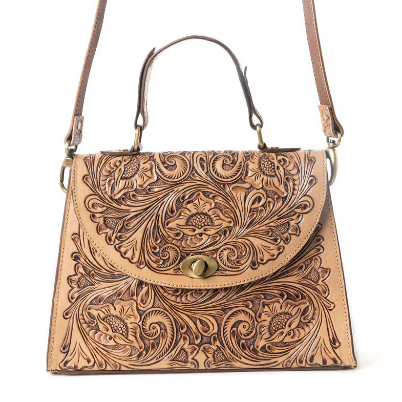 Savannah Scroll Handtooled Leather Bag