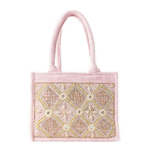 Gypsy Lace Canvas Bag in Light Pink