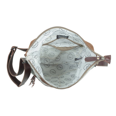 Turquoise Floral Hair-On Cowhide Handbag