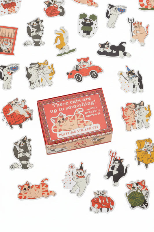 These Cats Are Up To Something! Playtime Sticker Set