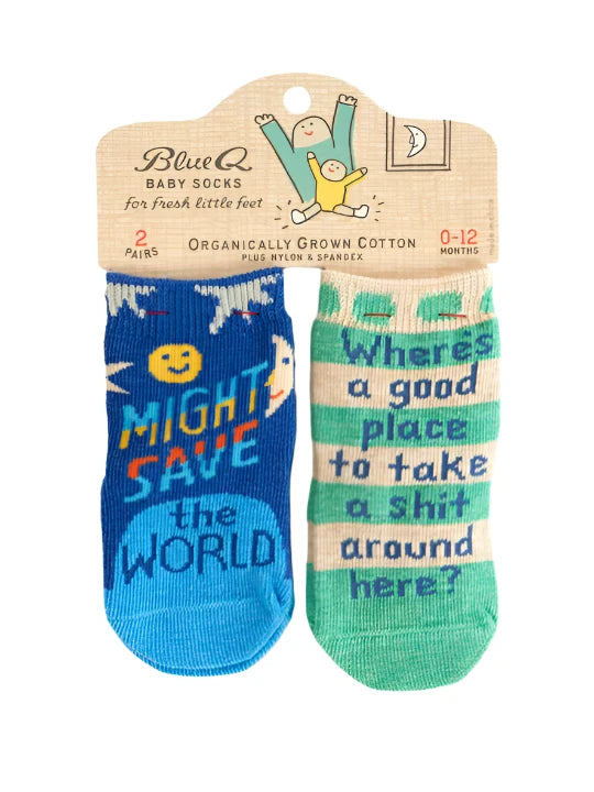 Save World/Take Shit Baby Socks