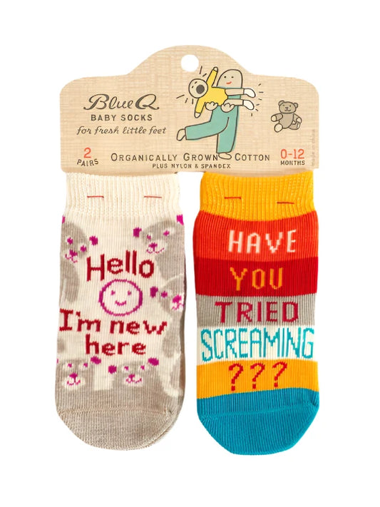 I'm New/Screaming Baby Socks