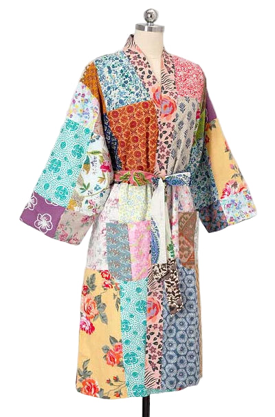 Silk Patchwork Kimono Reversible