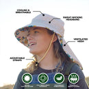 Back Flap Sun Hat - Garden Flower