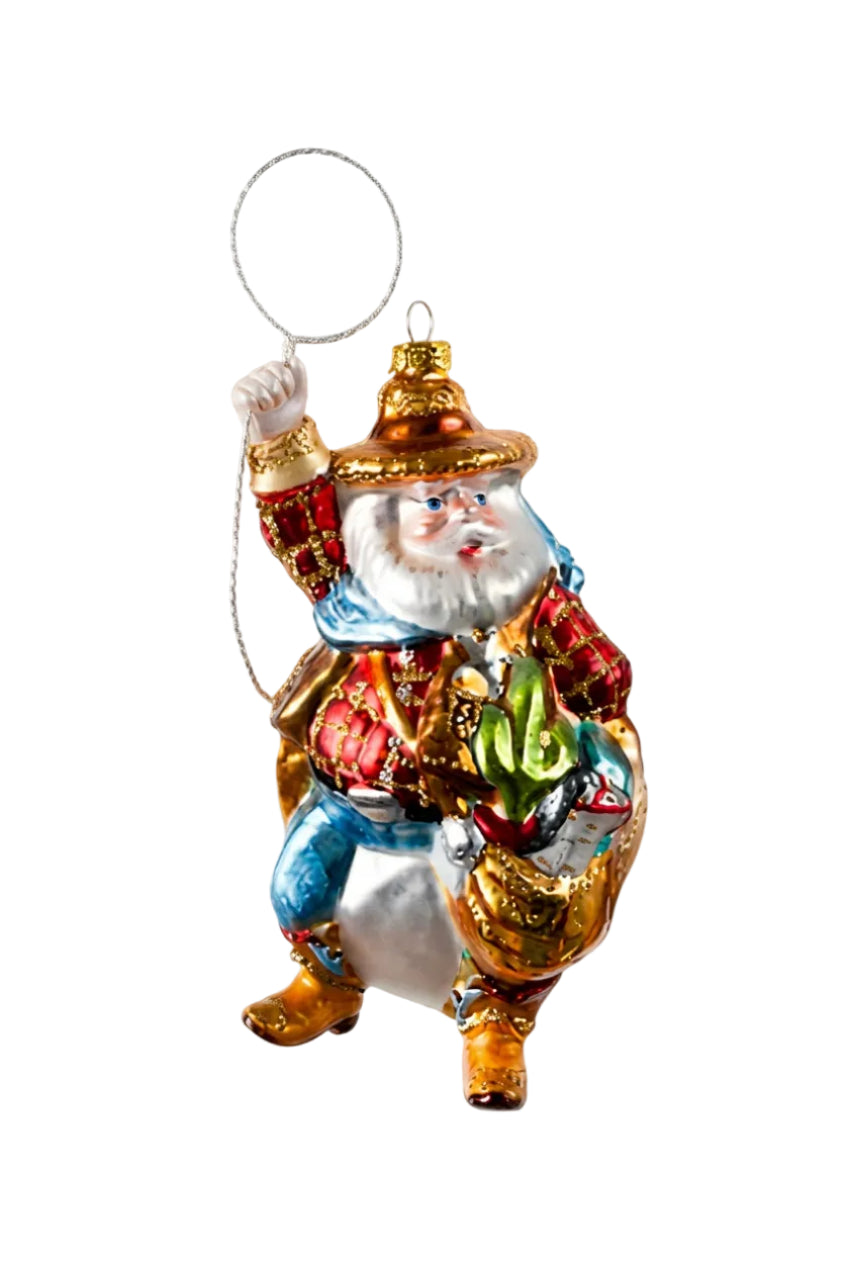 Cowboy Santa Christmas Ornament