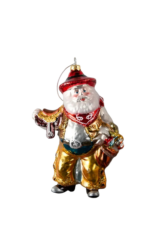 Cowboy Santa Christmas Ornament