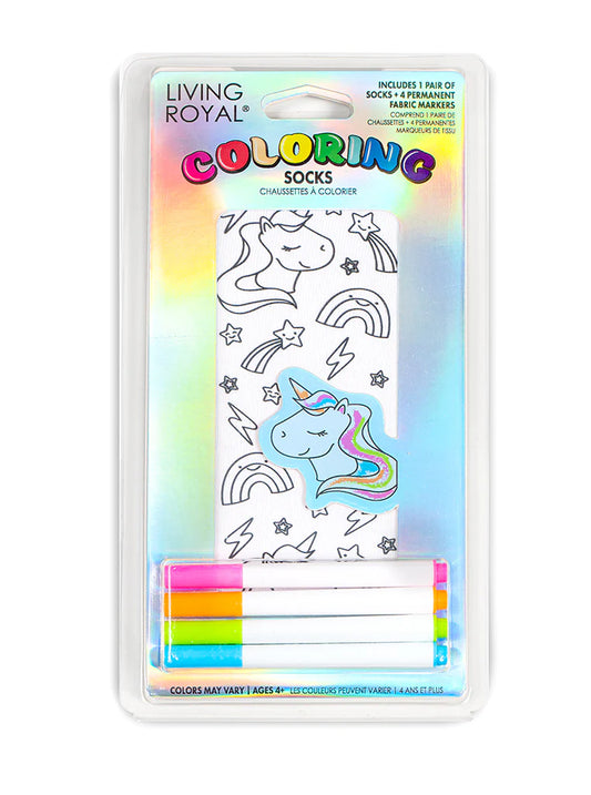 Coloring Socks - Unicorn Galaxy