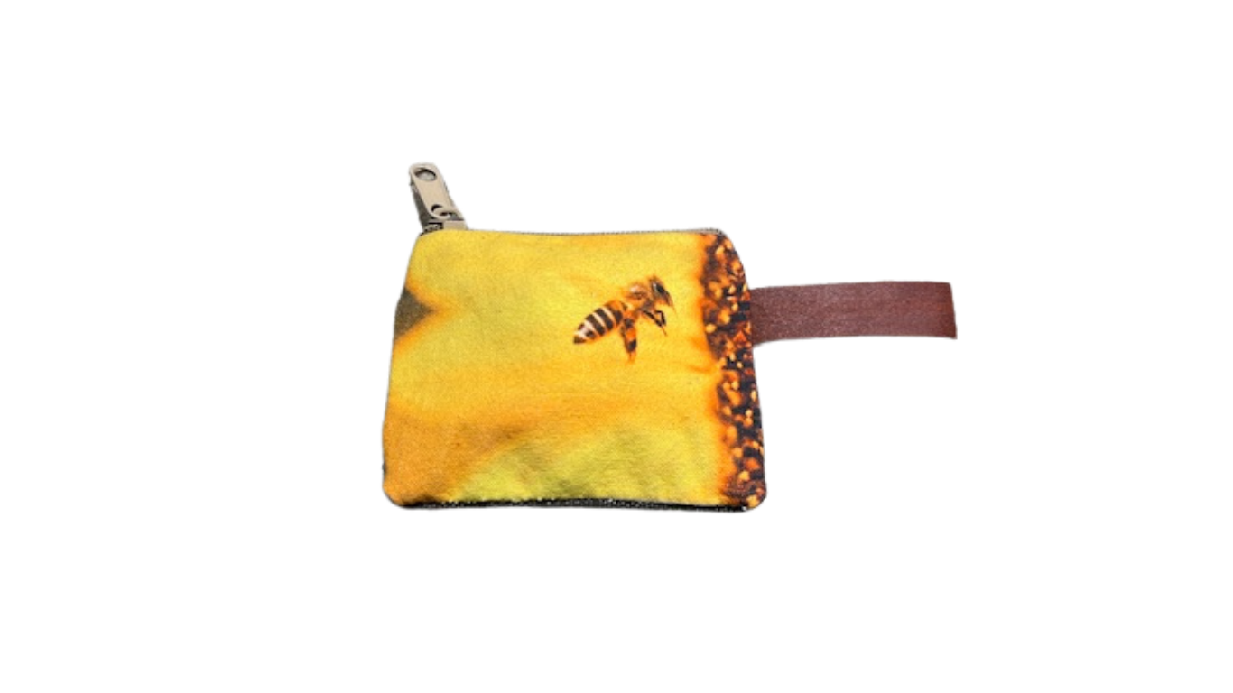 Small Yellow Bee Canvas Coin Purse