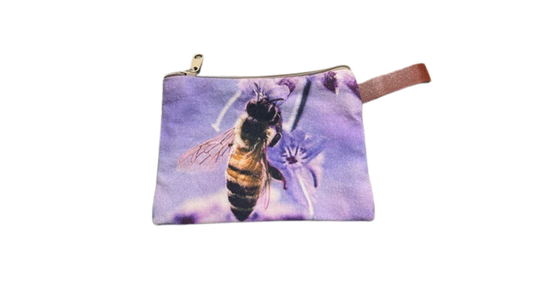 Medium Purple Bee Canvas Pouch