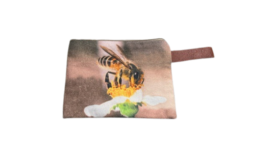 Medium Bee Canvas Pouch