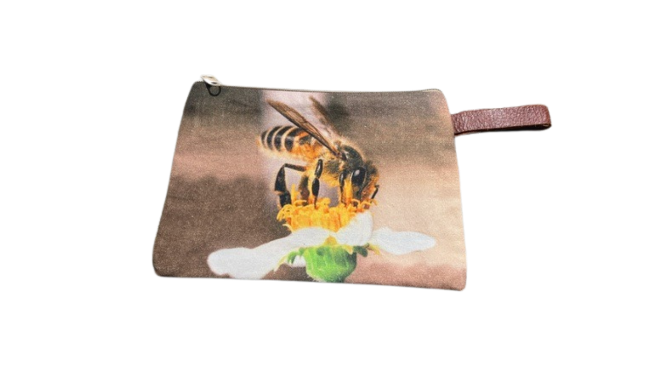 Large Bee Canvas Pouch