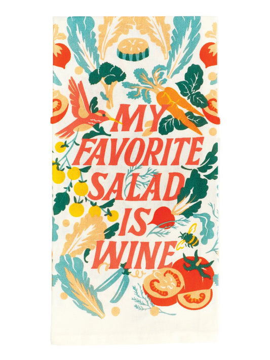 My Favorite Salad Is Wine Dish Towel