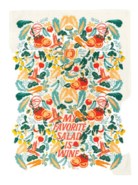 My Favorite Salad Is Wine Dish Towel