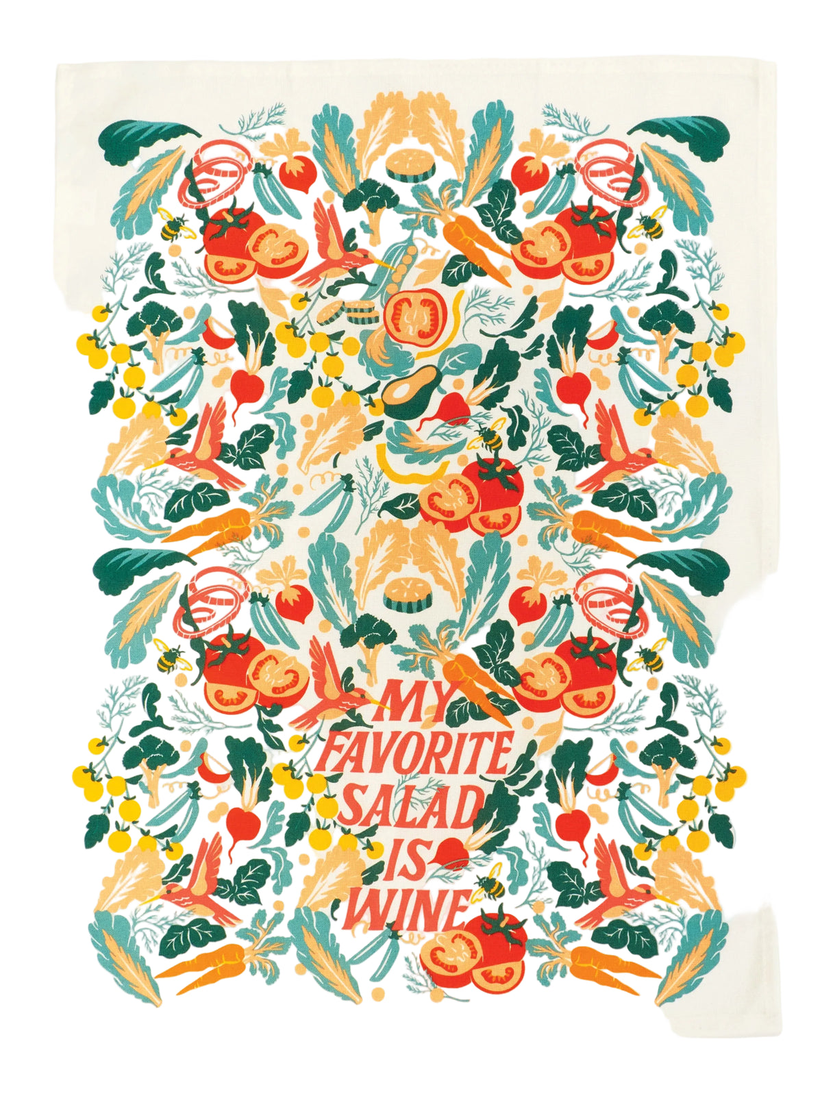 My Favorite Salad Is Wine Dish Towel