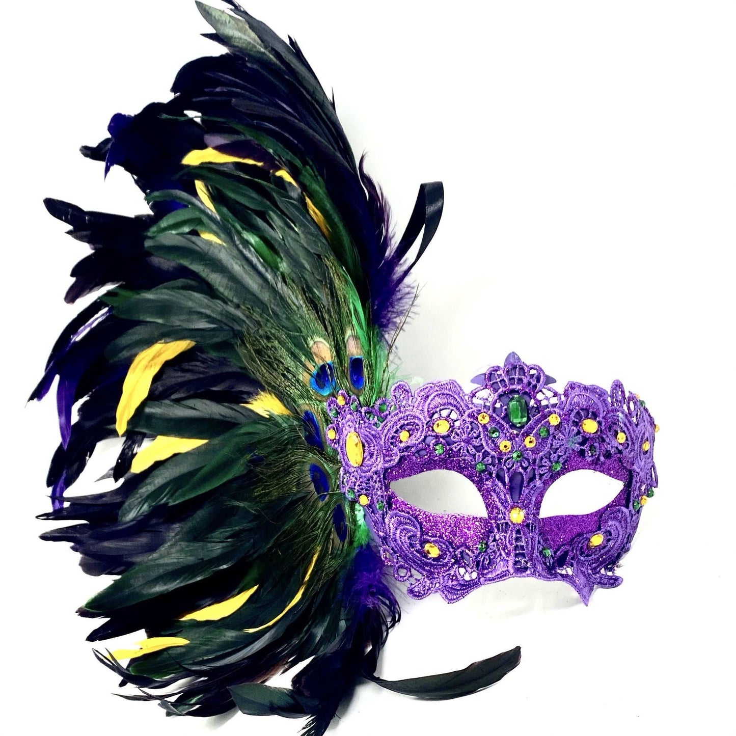 Mardi Gras Carnival Feather Mask