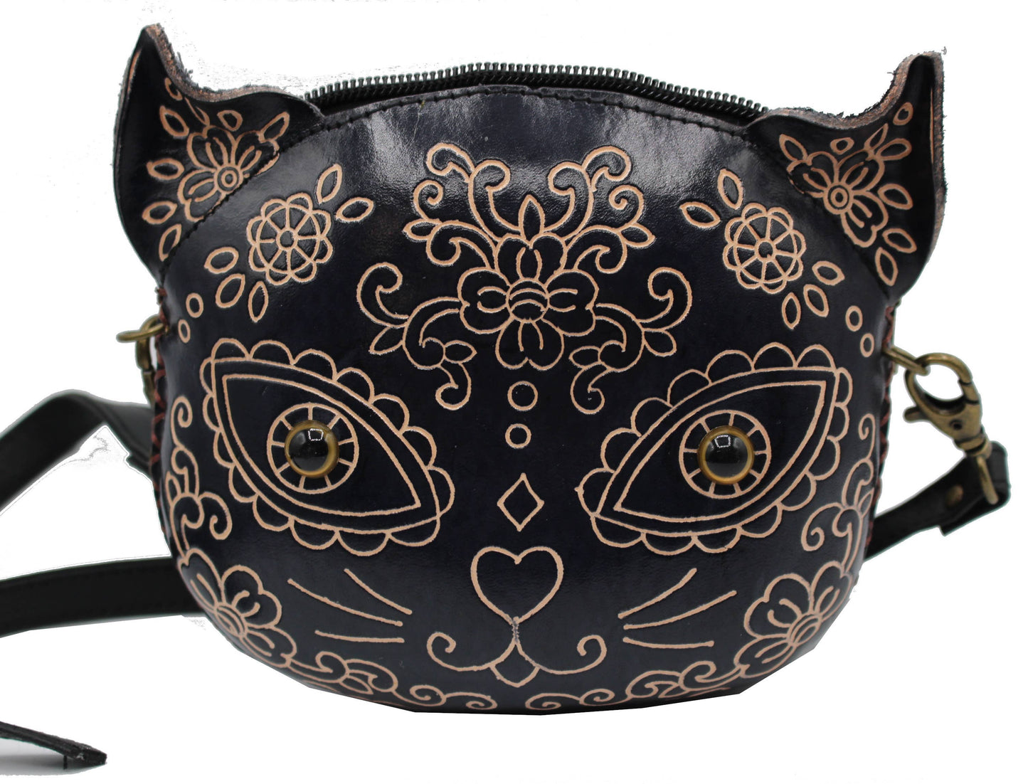 Sugar Skull Black Cat Purse Crossbody
