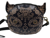 Sugar Skull Black Cat Purse Crossbody