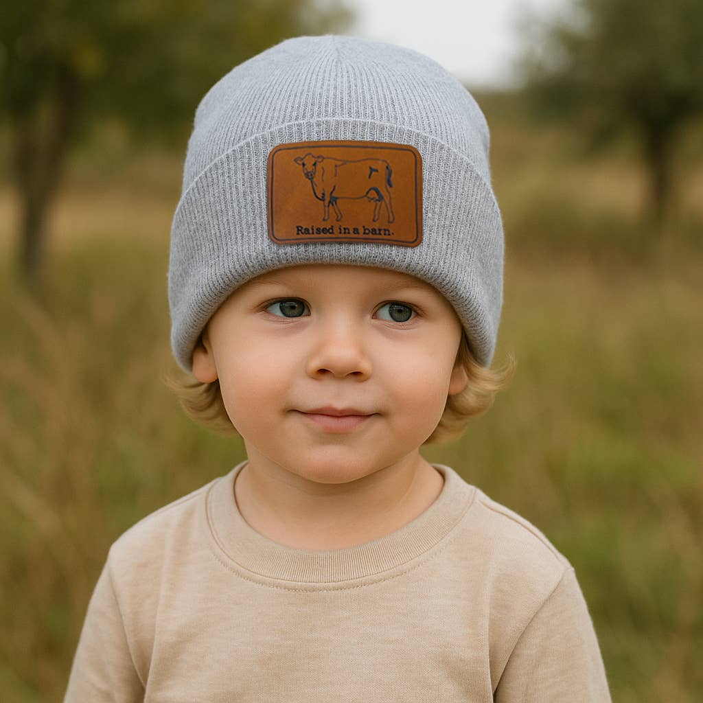 Raised in a Barn Cow Country Western Hat for Kids Rural Farm