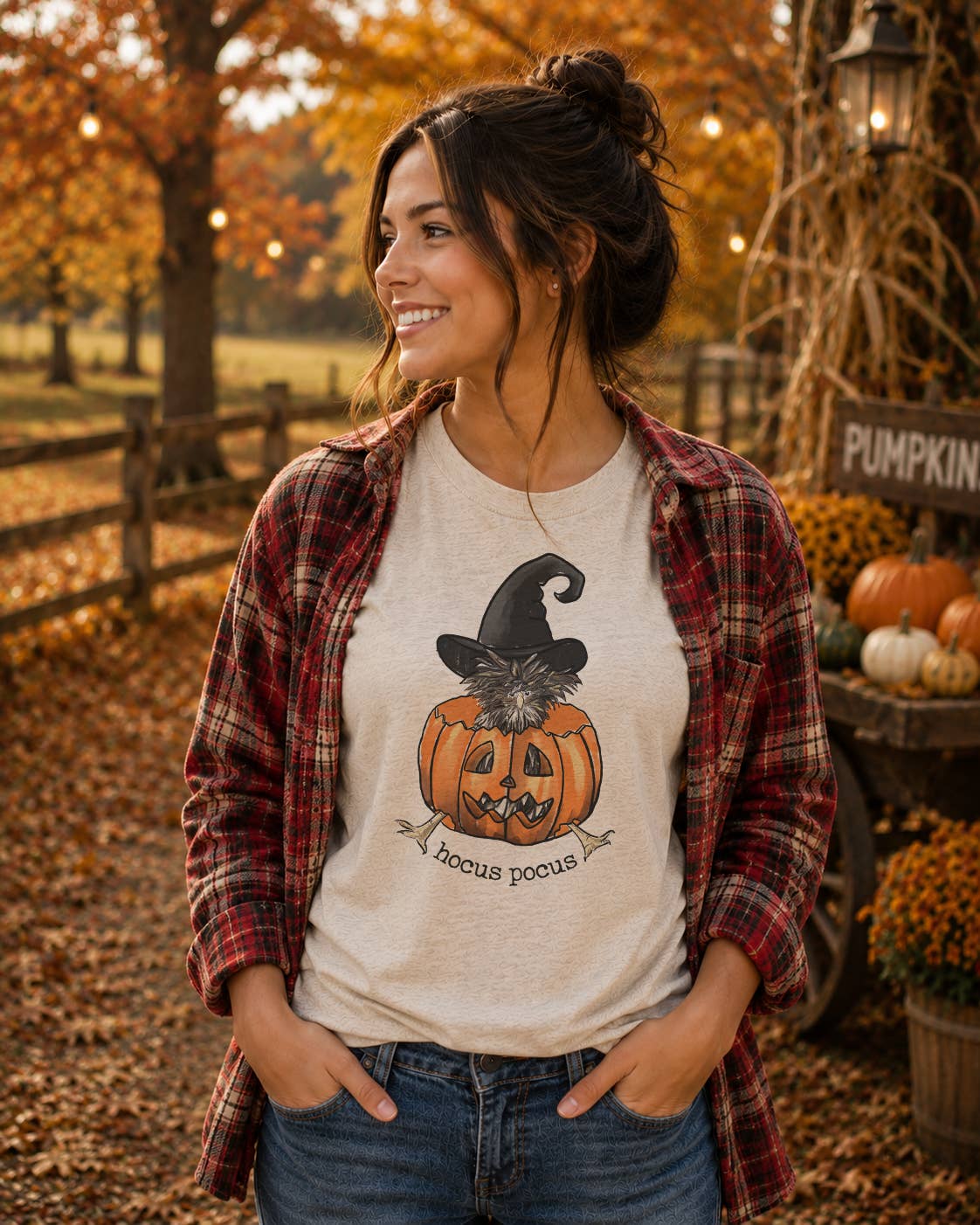 "Hocus Pocus" Funny Chicken ADULT Fall Halloween Tee