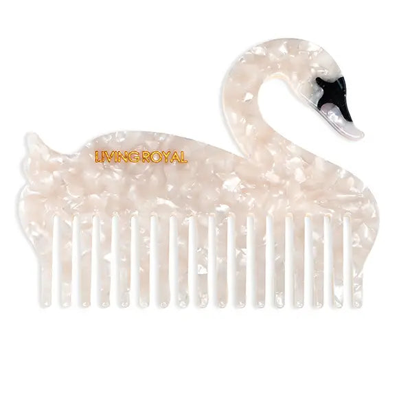 Wide-Tooth Mini Hair Comb Swan
