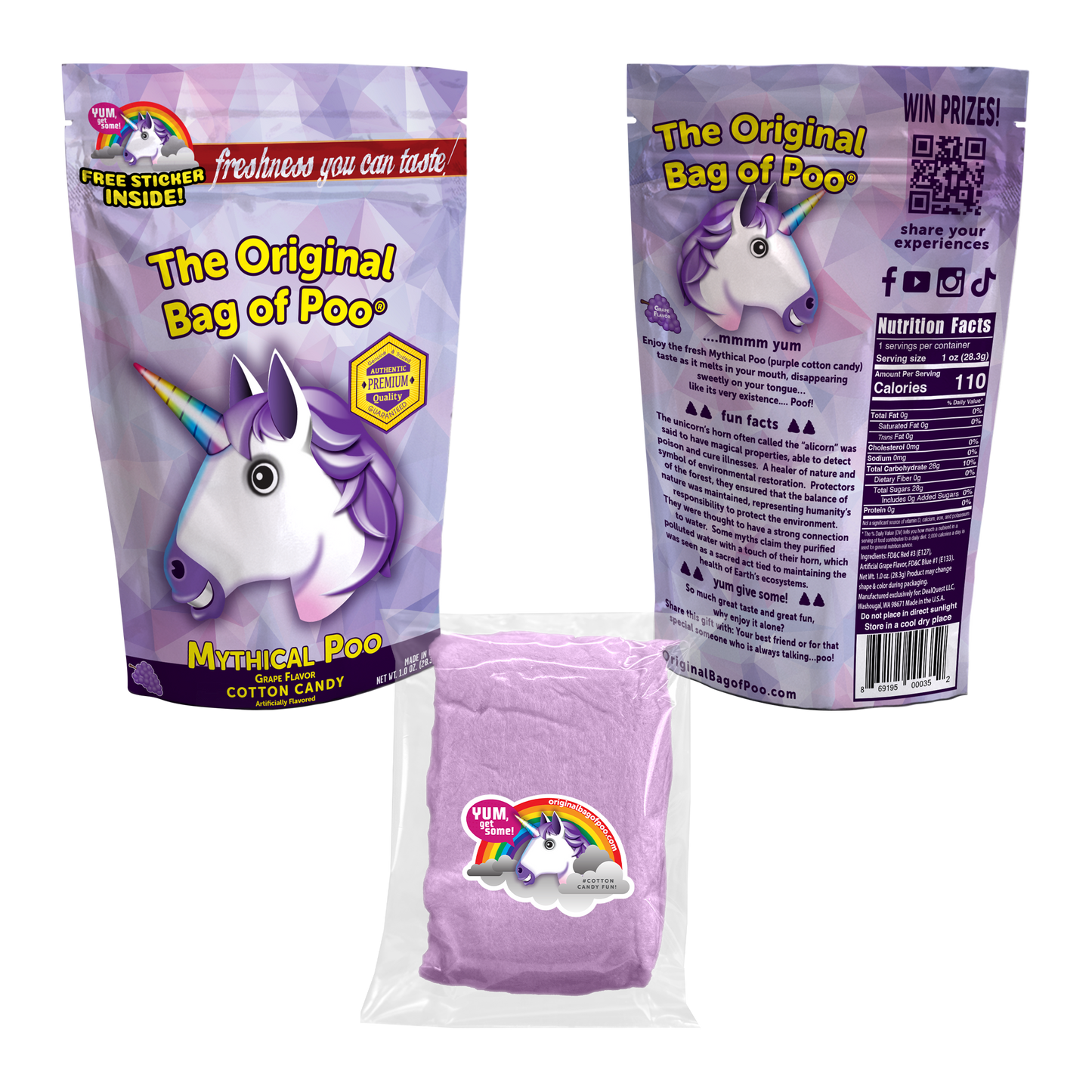 The Original Bag of Poo (Unicorn Cotton Candy Poo)