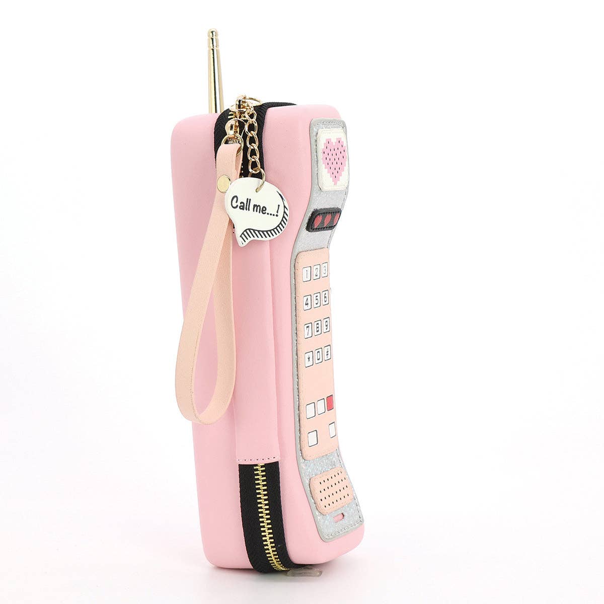 Handheld Vintage Phone Wristlet in Vinyl Material