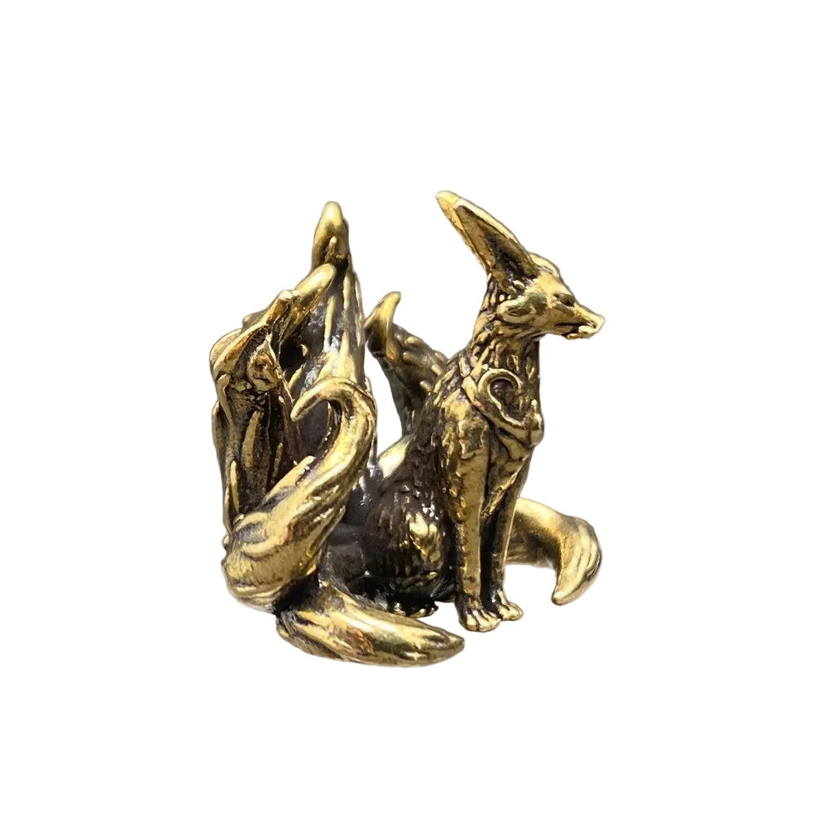 Mini Brass 7 Tails Fox Desktop Ornaments