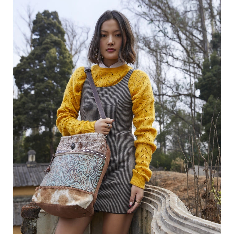 Peridot Canvas & Hairon Bag