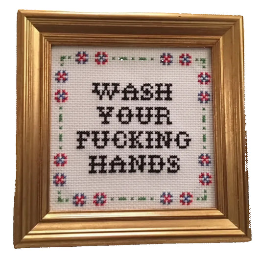 Wash Your Fucking Hands Cross-Stitch Kit