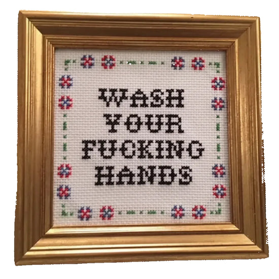 Wash Your Fucking Hands Cross-Stitch Kit