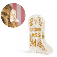 Kickin' Ass - Cowboy Boot Acetate Hair Claw Clip