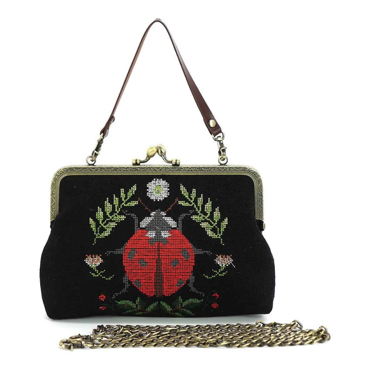 Lady Bug Vintage Kisslock Bag
