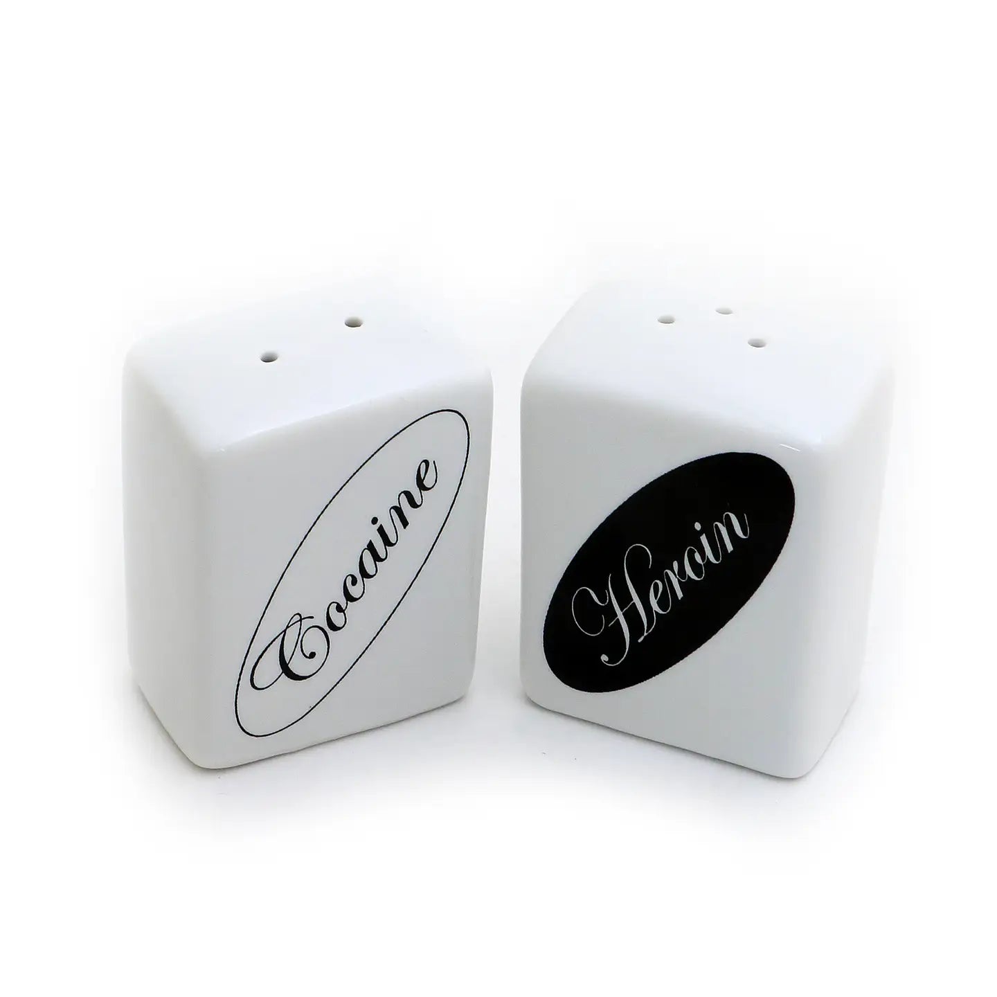 Cocaine and Heroin Salt and Pepper Shaker Set