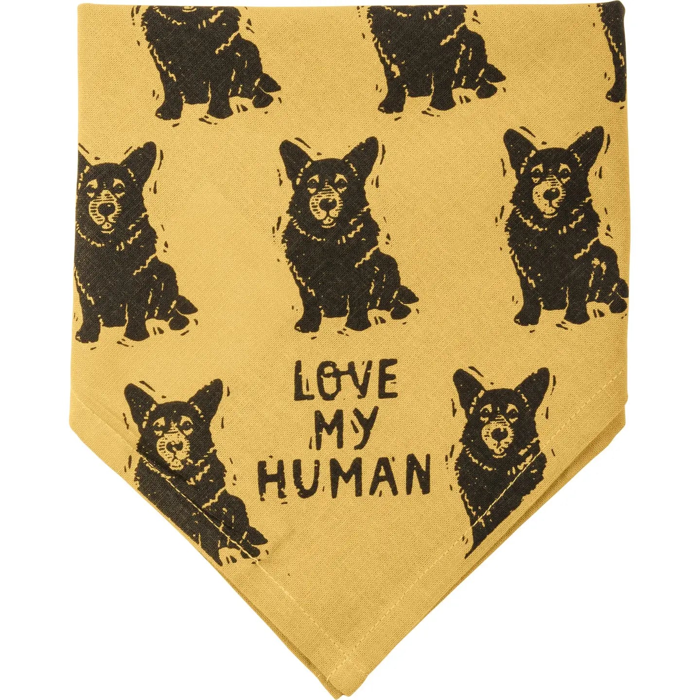 Corgi/Love My Human Small Pet Bandana
