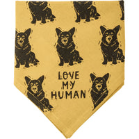 Corgi/Love My Human Small Pet Bandana