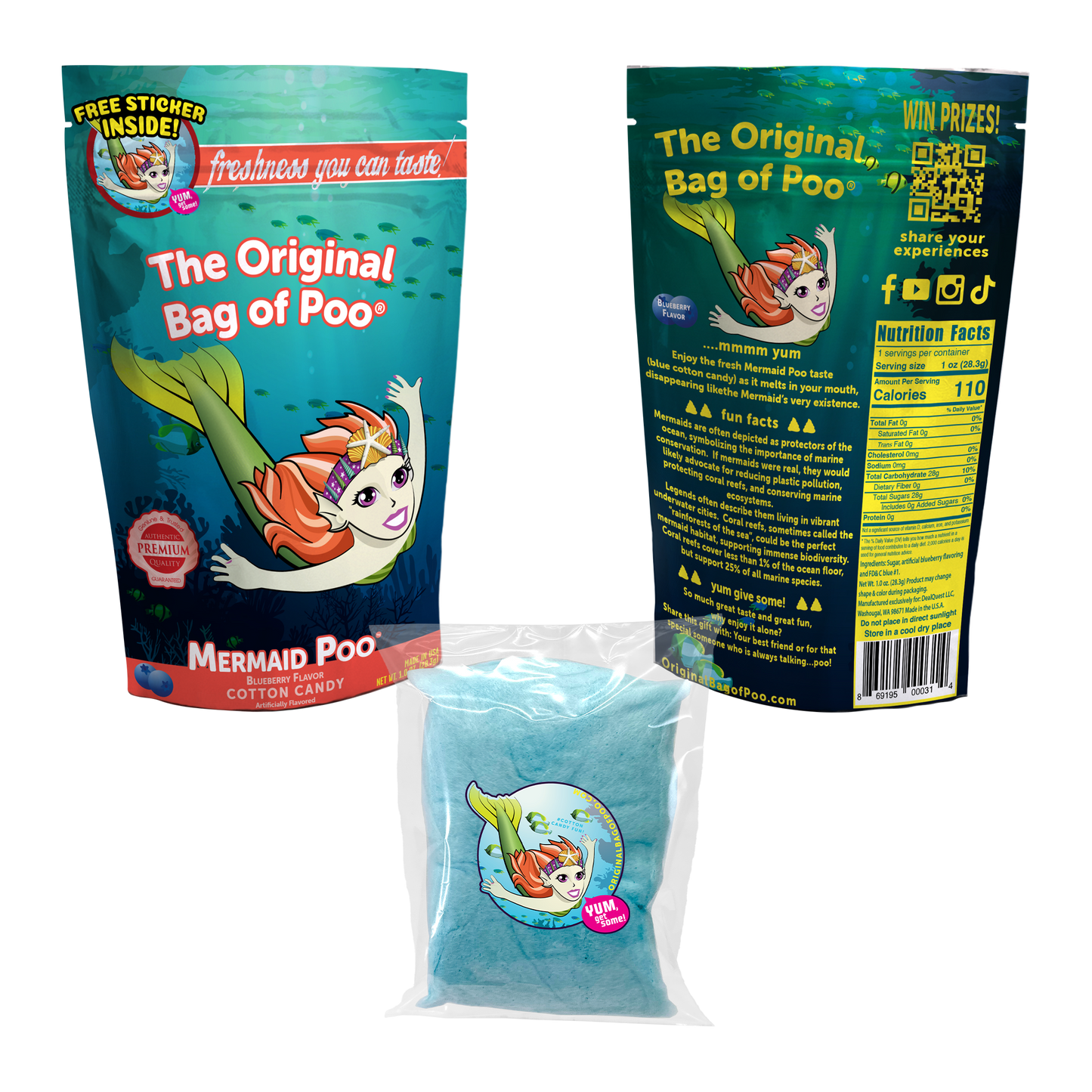 The Original Bag of Poo® (Mermaid Cotton Candy Poo)