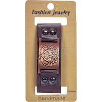 Tree of Life Brown Vegan Leather Adjustable Bracelet