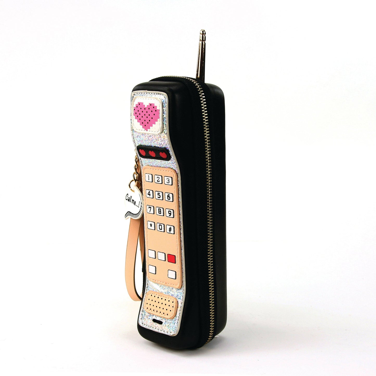 Handheld Vintage Phone Wristlet in Vinyl Material