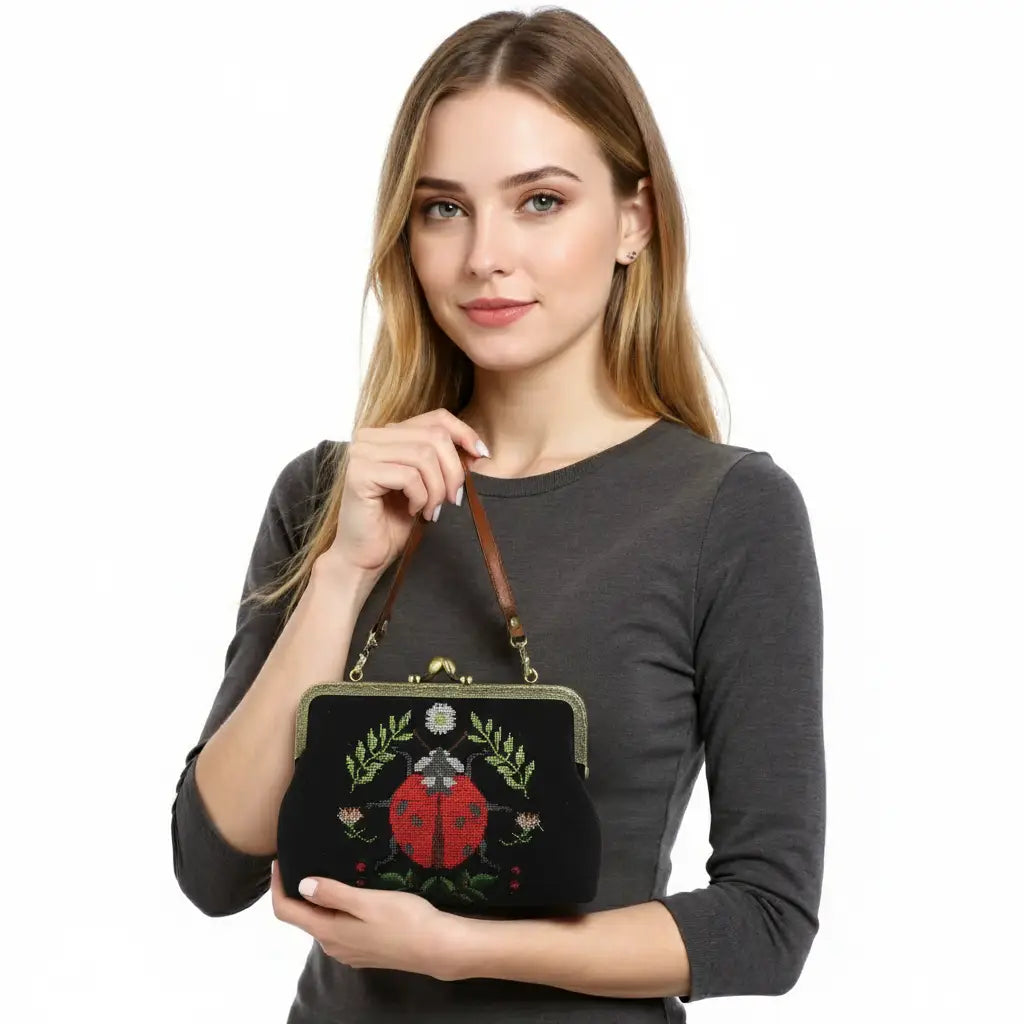 Lady Bug Vintage Kisslock Bag