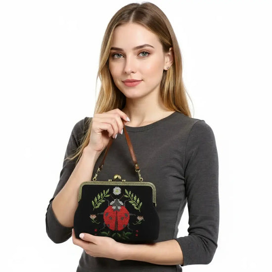 Lady Bug Vintage Kisslock Bag