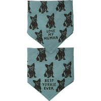 Yorkie/Love My Human Small Pet Bandana