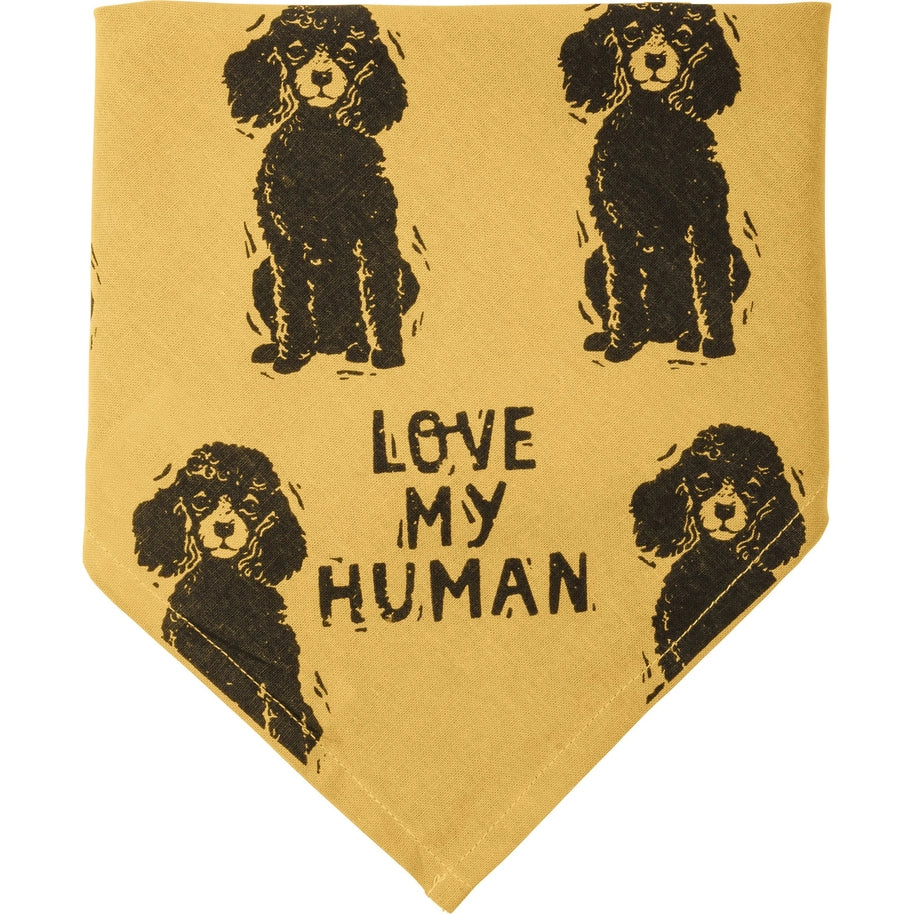 Poodle/Love My Human Large Pet Bandana
